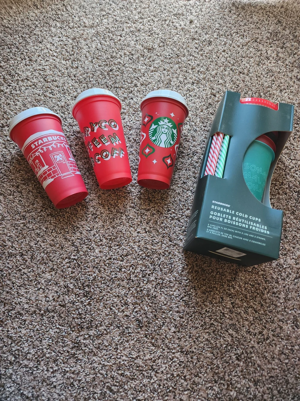 Starbucks - Cold Cups Set & Red Holiday Hot Cup Set